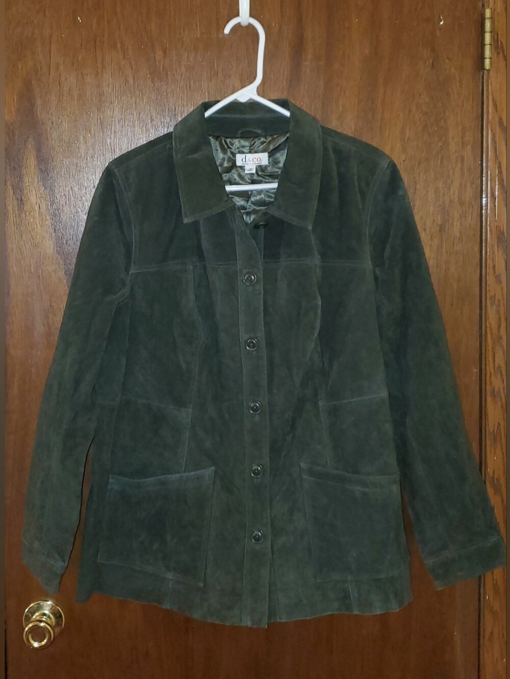 NWOT Denim & Co Green Suede Button-Front Jacket Sz 1x